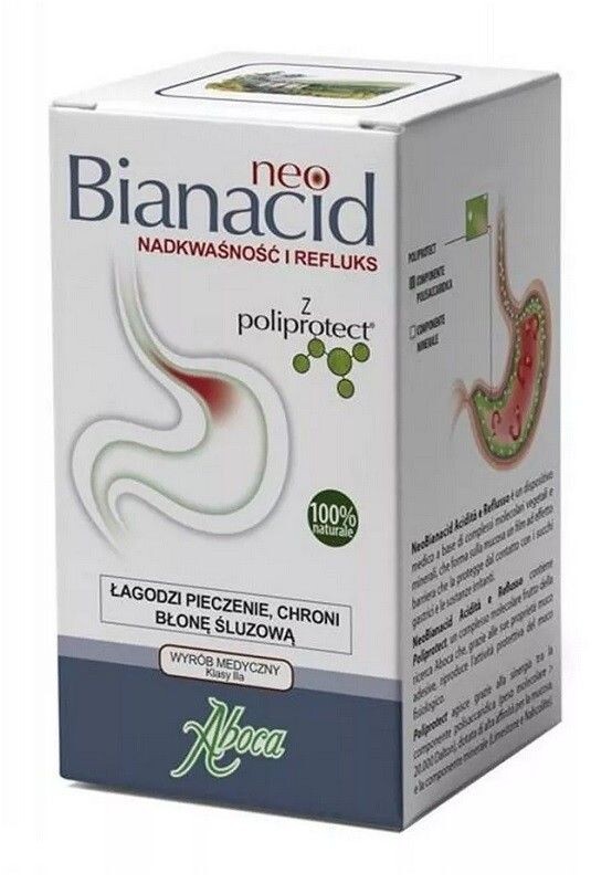 Подготовка к повышенной кислотности и рефлюксу Aboca NeoBianacid Nadkwaśność i Reflux, 14 шт 
Подготовка к повышенной кислотности и рефлюксу Aboca NeoBianacid Nadkwaśność i Reflux, 14 шт