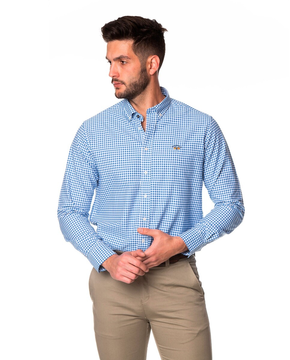 Обычная мужская оксфордская рубашка в синюю клетку Flag Collection Spagnolo, синий
Обычная мужская оксфордская рубашка в синюю клетку Flag Collection Spagnolo, синий