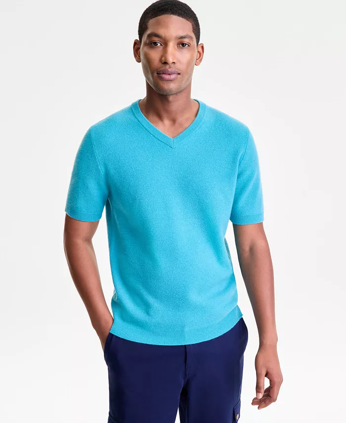 Мужская футболка-свитер классического кроя из 100% кашемира с V-образным вырезом Club Room, синий
Мужская футболка-свитер классического кроя из 100% кашемира с V-образным вырезом Club Room, синий