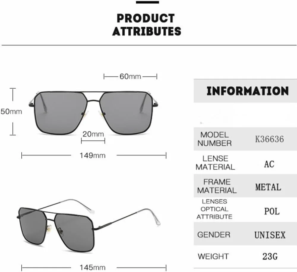 Крупные квадратные классические солнцезащитные очки для мужчин и женщин, металлическая оправа, градиентная защита от УФ-излучения UV400 MTZJH, Black Black
Крупные квадратные классические солнцезащитные очки для мужчин и женщин, металлическая оправа, градиентная защита от УФ-излучения UV400 MTZJH, Black Black