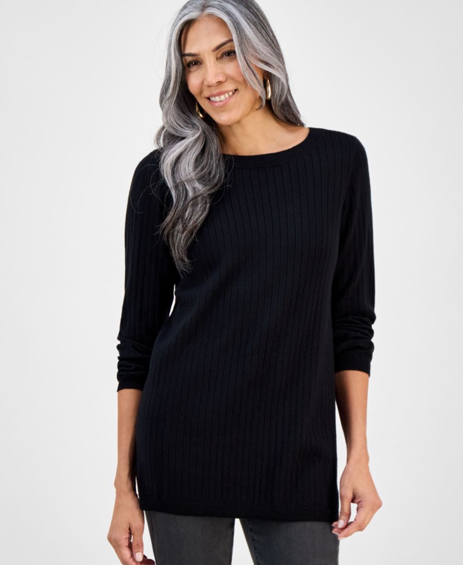 Женская туника-свитер в рубчик с вырезом-лодочкой, размеры PXS-4X Style & Co, Deep Black
Женская туника-свитер в рубчик с вырезом-лодочкой, размеры PXS-4X Style & Co, Deep Black