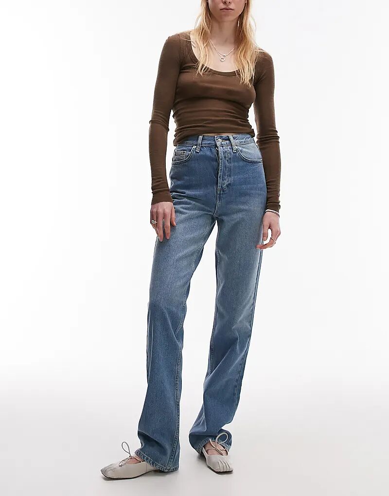 Джинсы Kort с высокой посадкой, средне-синего цвета Topshop
Джинсы Kort с высокой посадкой, средне-синего цвета Topshop