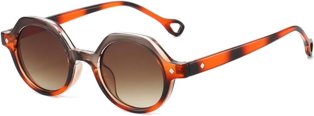 Ретро маленькие круглые панк-солнцезащитные очки для женщин и мужчин, градиентный леопардовый принт, защита от УФ-излучения UV400, заклепки TVTBBVV, Amber Tea Gradient
Ретро маленькие круглые панк-солнцезащитные очки для женщин и мужчин, градиентный леопардовый принт, защита от УФ-излучения UV400, заклепки TVTBBVV, Amber Tea Gradient