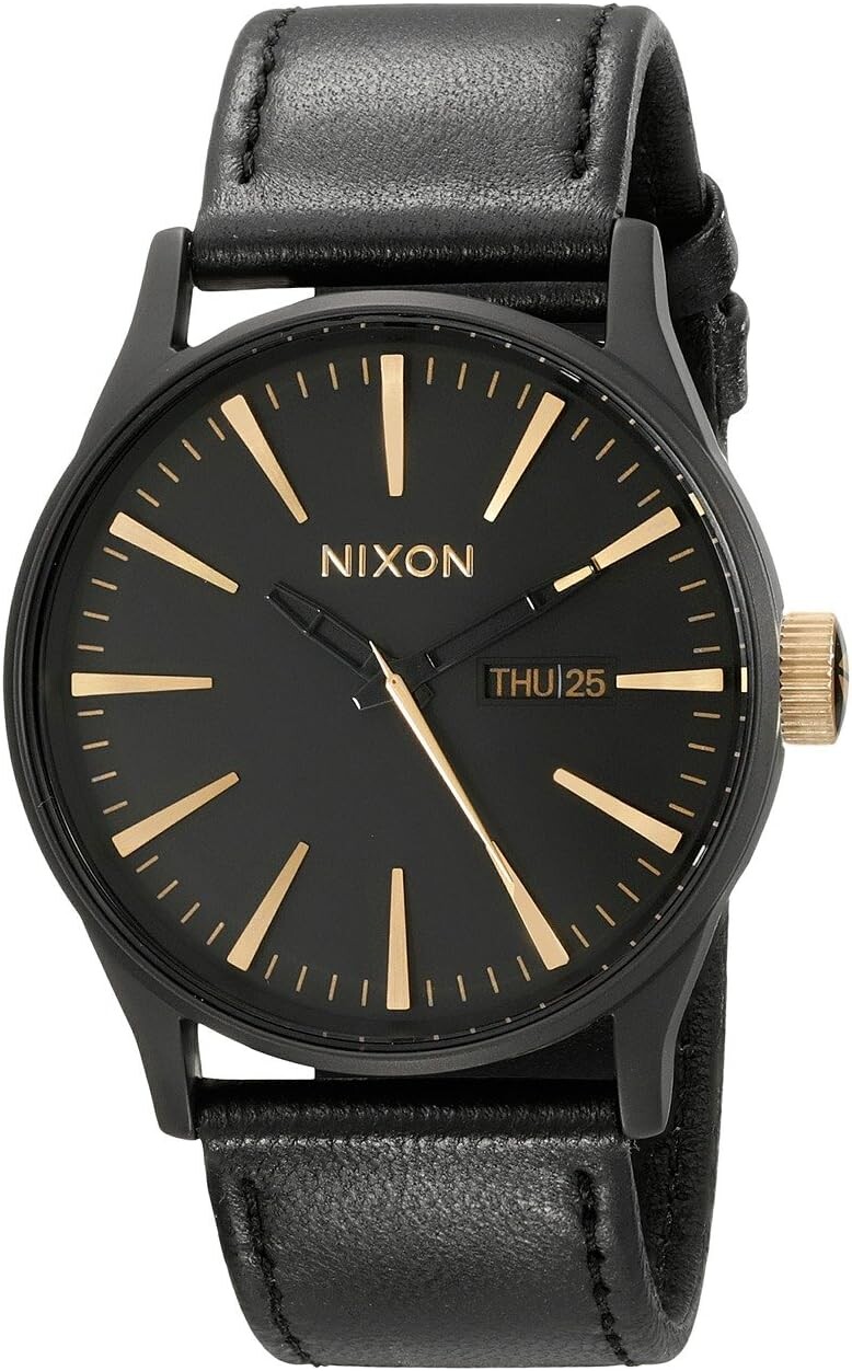 Часы Sentry Leather Nixon, цвет Matte Black/Gold
Часы Sentry Leather Nixon, цвет Matte Black/Gold