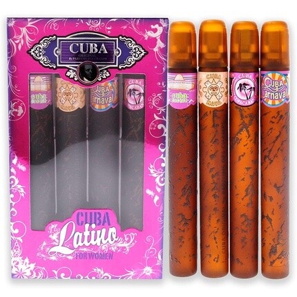 Женский подарочный набор из 4 предметов Latino Collection 1,17 унций — Copacabana, Maya, Carnaval Edp Spray (Cha-2549), Cuba
Женский подарочный набор из 4 предметов Latino Collection 1,17 унций — Copacabana, Maya, Carnaval Edp Spray (Cha-2549), Cuba