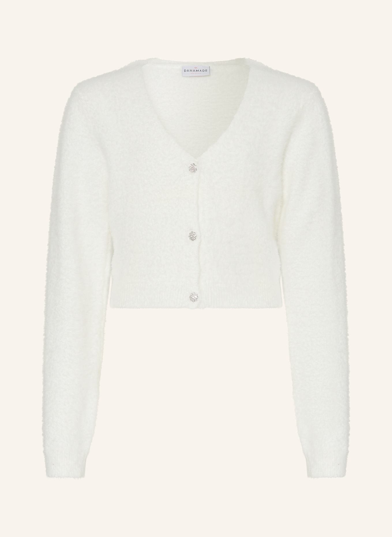 Укороченный кардиган с драгоценными камнями Danamade, экрю
Укороченный кардиган с драгоценными камнями Danamade, экрю