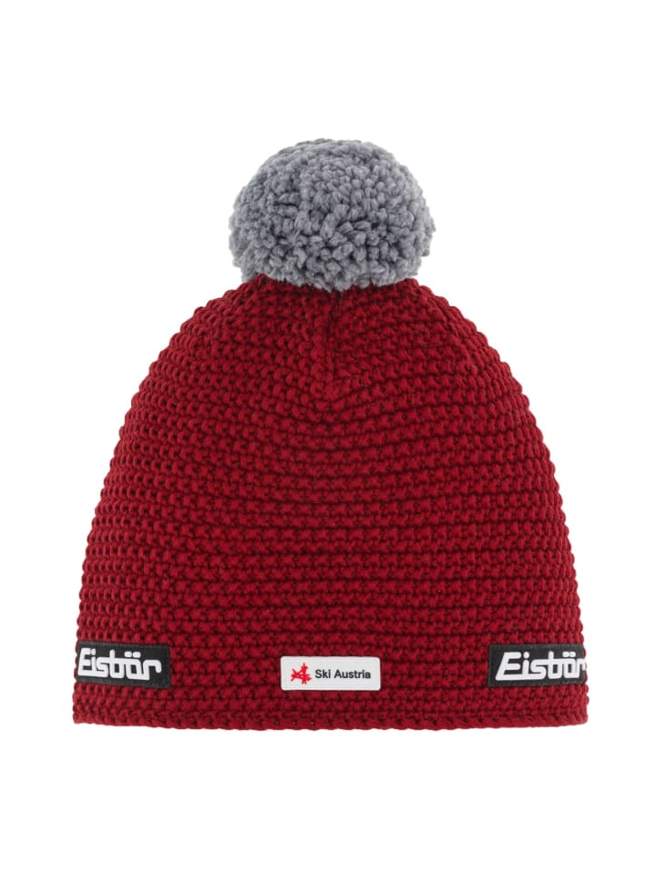 Вязаная шапка Jamie Pompon MÜ SKA с помпоном красного цвета Eisbär
Вязаная шапка Jamie Pompon MÜ SKA с помпоном красного цвета Eisbär