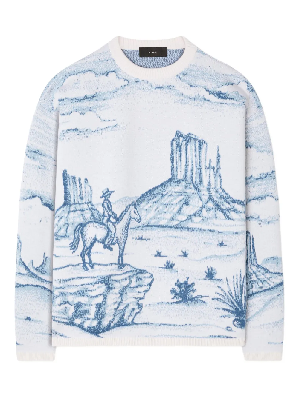 Шерстяной свитер Silent Rider Alanui, синий
Шерстяной свитер Silent Rider Alanui, синий