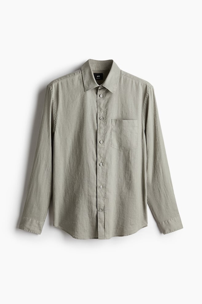 Рубашка из смеси льна, стандартного кроя H&M, зеленый
Рубашка из смеси льна, стандартного кроя H&M, зеленый