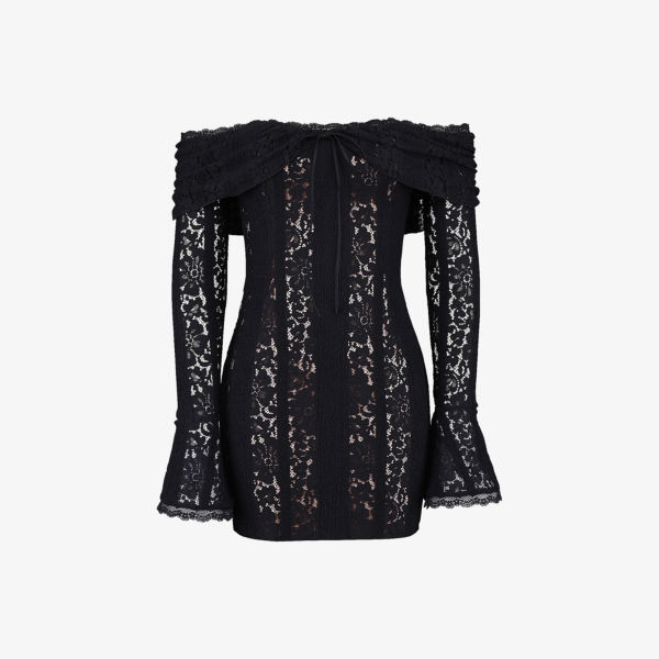 Платье мини House Of Cb с кружевом и открытыми плечами, черный
Платье мини House Of Cb с кружевом и открытыми плечами, черный
