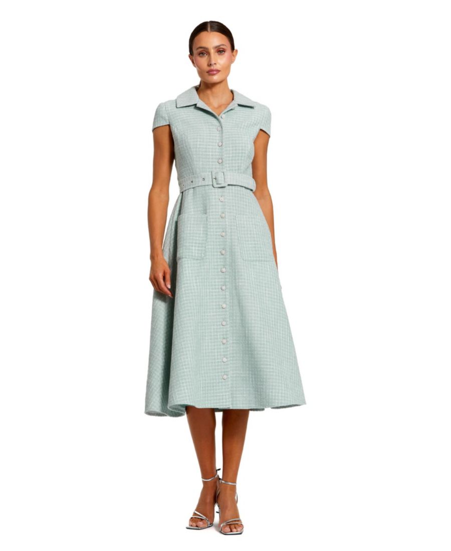 Женское миди-платье из букле с поясом и короткими рукавами, застегивающееся на пуговицы Mac Duggal, Seafoam
Женское миди-платье из букле с поясом и короткими рукавами, застегивающееся на пуговицы Mac Duggal, Seafoam