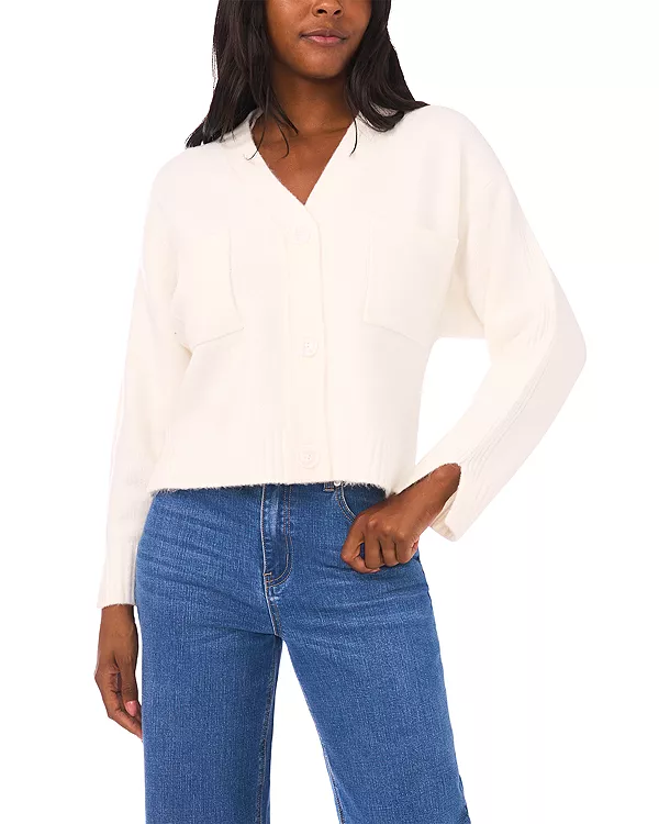 Кардиган с V-образным вырезом и разрезом на манжетах 1.State, белый
Кардиган с V-образным вырезом и разрезом на манжетах 1.State, белый