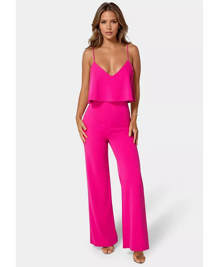 Женский комбинезон с рюшами и широкими брючинами Bebe, розовый
Женский комбинезон с рюшами и широкими брючинами Bebe, розовый