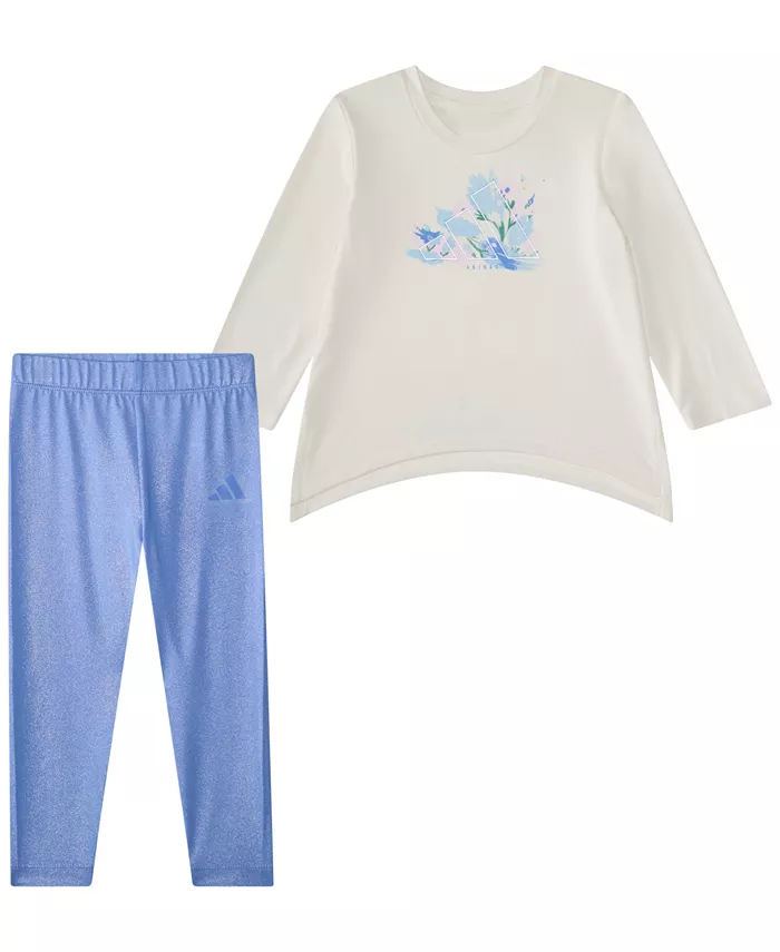 Детский комплект для девочек из двух предметов: топ с круглым вырезом и брюки на резинке Adidas, мультиколор
Детский комплект для девочек из двух предметов: топ с круглым вырезом и брюки на резинке Adidas, мультиколор
