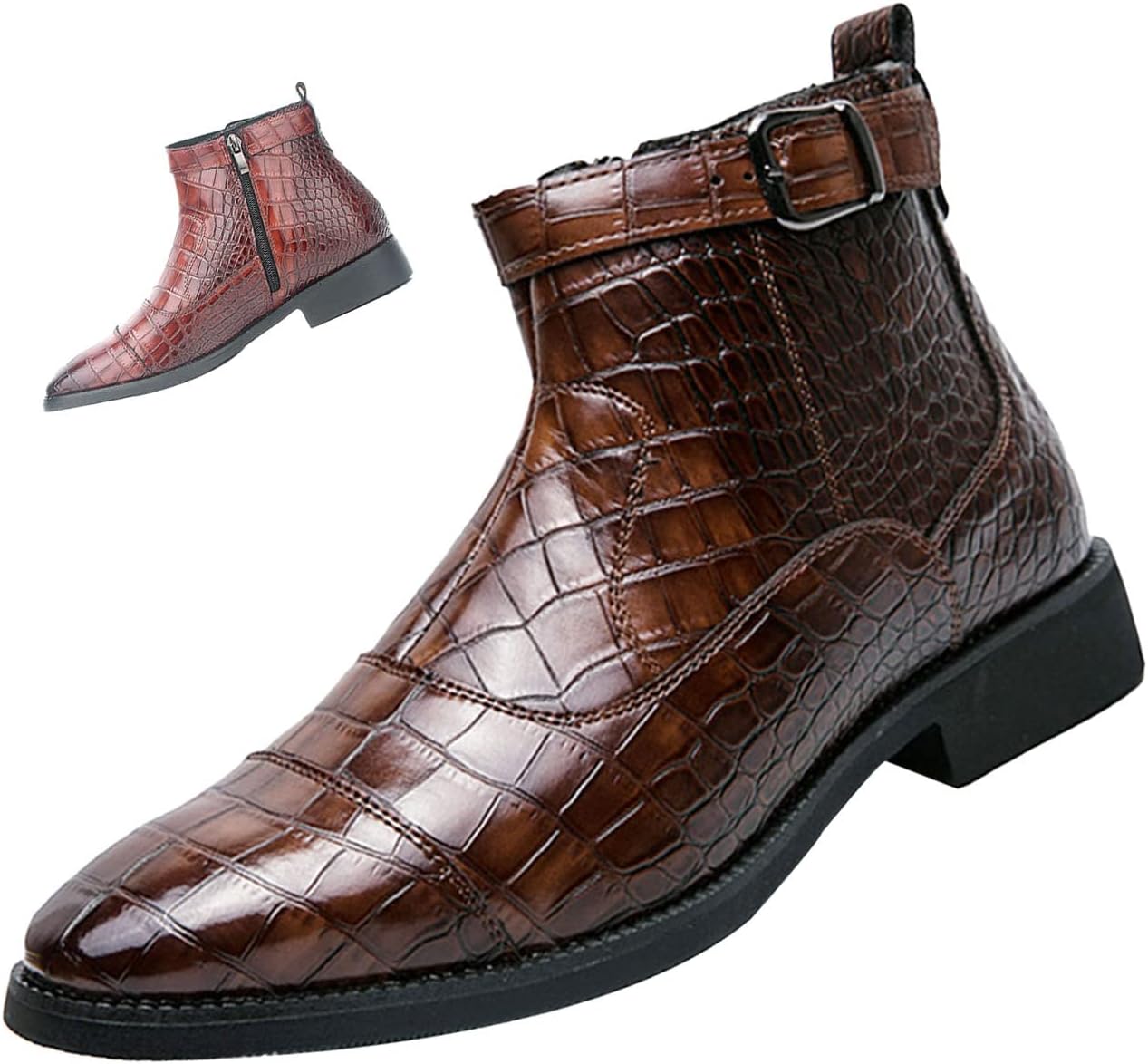 Мужские ботинки BlackeEight до щиколотки с имитацией лакированной кожи, модный заостренный носок, внутренняя молния, повседневные ботинки с пряжкой в западном стиле, коричневый
Мужские ботинки BlackeEight до щиколотки с имитацией лакированной кожи, модный заостренный носок, внутренняя молния, повседневные ботинки с пряжкой в западном стиле, коричневый