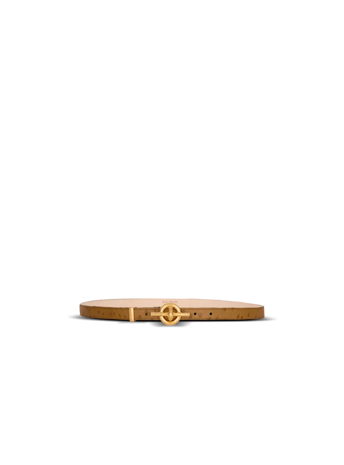 Тисненый ремень из телячьей кожи с Т-образной пряжкой Balmain, коричневый
Тисненый ремень из телячьей кожи с Т-образной пряжкой Balmain, коричневый