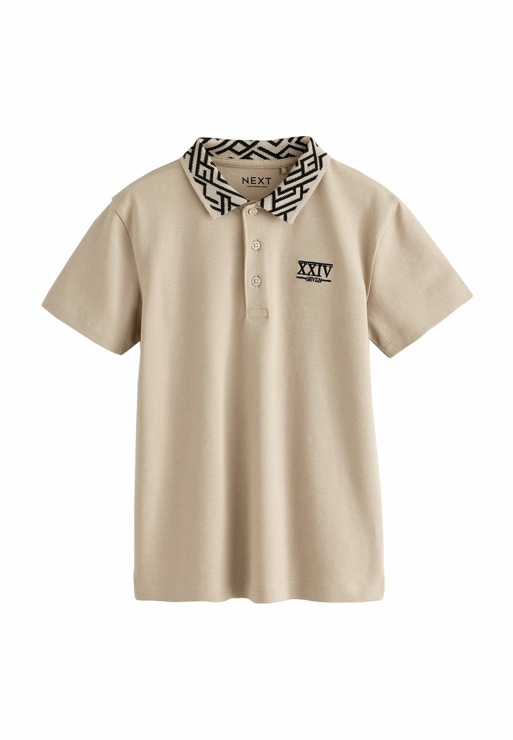 Поло GEO COLLAR SHORT SLEEVE Next, бежевый 
Поло GEO COLLAR SHORT SLEEVE Next, бежевый