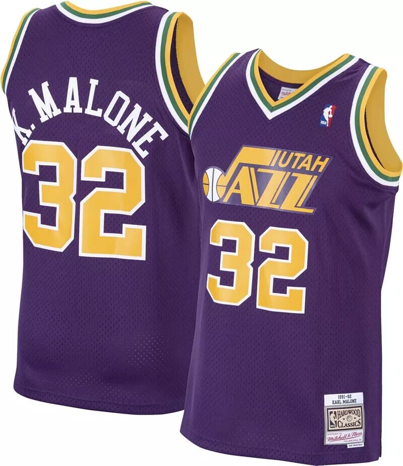 Мужская майка Mitchell & Ness 1991 года Utah Jazz Karl Malone #32 фиолетового цвета из твердой древесины Classics Swingman
Мужская майка Mitchell & Ness 1991 года Utah Jazz Karl Malone #32 фиолетового цвета из твердой древесины Classics Swingman