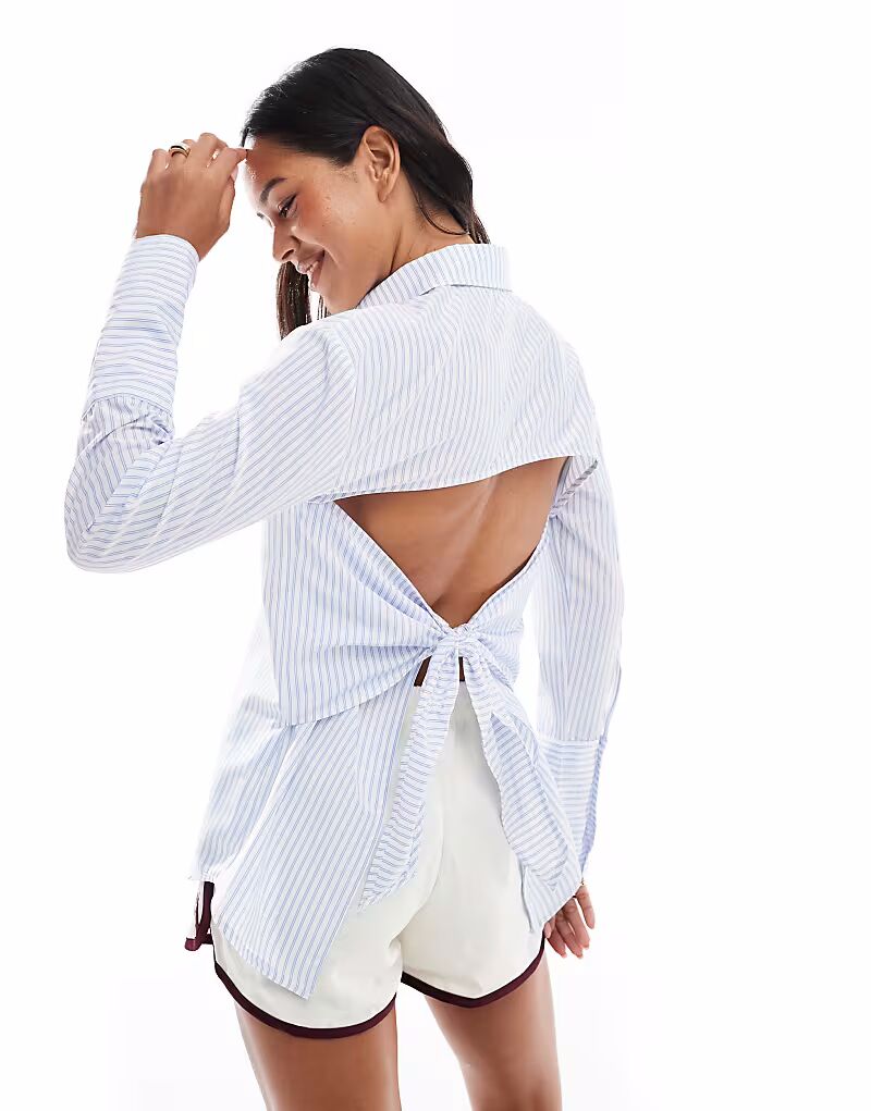 Рубашка свободного кроя с завязками сзади ASOS DESIGN в полоску
Рубашка свободного кроя с завязками сзади ASOS DESIGN в полоску