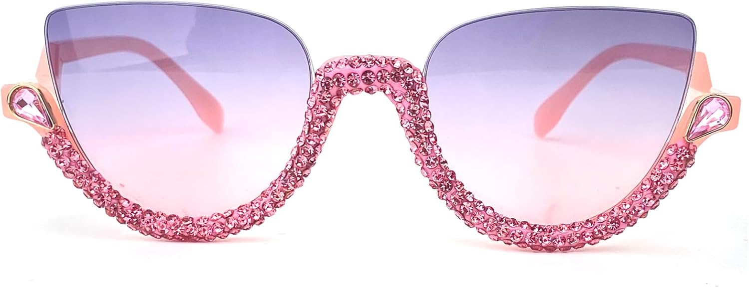 Модные солнцезащитные очки «кошачий глаз» с бриллиантами и стразами, женские трендовые, в полуободковой оправе, с градиентным блеском, для дискотек и вечеринок mincl, Pink
Модные солнцезащитные очки «кошачий глаз» с бриллиантами и стразами, женские трендовые, в полуободковой оправе, с градиентным блеском, для дискотек и вечеринок mincl, Pink