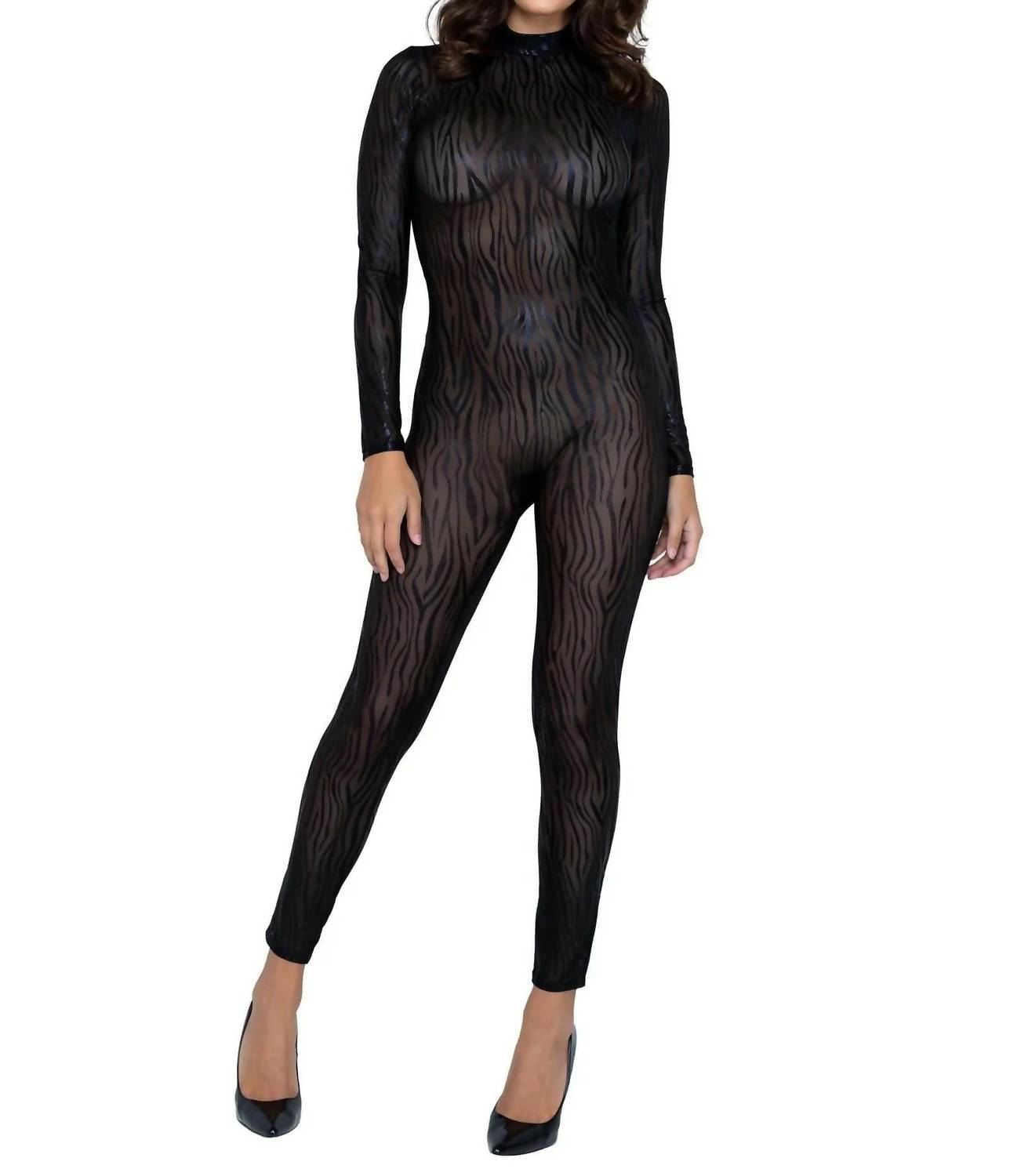 Дикий полосатый комбинезон в черном цвете Roma Confidential 
Дикий полосатый комбинезон в черном цвете Roma Confidential