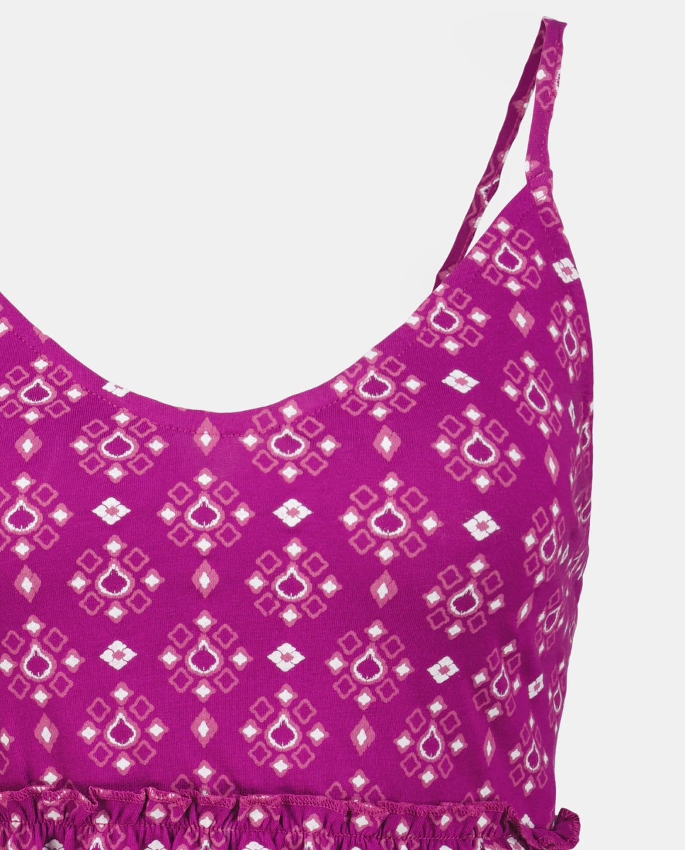 Женское платье с лямками в вязаном стиле с принтом Green Coast, цвет Buganvilla 
Женское платье с лямками в вязаном стиле с принтом Green Coast, цвет Buganvilla