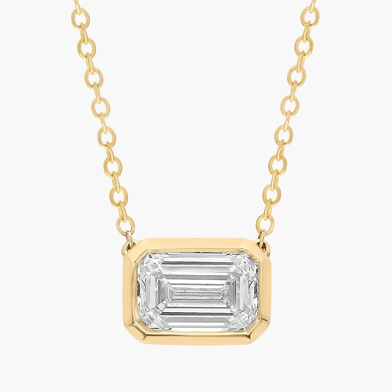 Подвеска East West с выращенными в лаборатории бриллиантами изумрудной огранки из 14-каратного желтого золота (1 1/2 карата, два цвета - FG / VS2-SI1) Blue Nile
Подвеска East West с выращенными в лаборатории бриллиантами изумрудной огранки из 14-каратного желтого золота (1 1/2 карата, два цвета - FG / VS2-SI1) Blue Nile