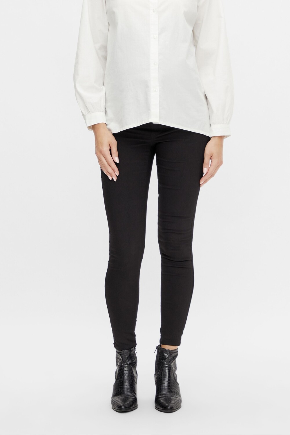 Джинсы для беременных узкого кроя и завышенной талией Mamalicious, черный 
Джинсы для беременных узкого кроя и завышенной талией Mamalicious, черный