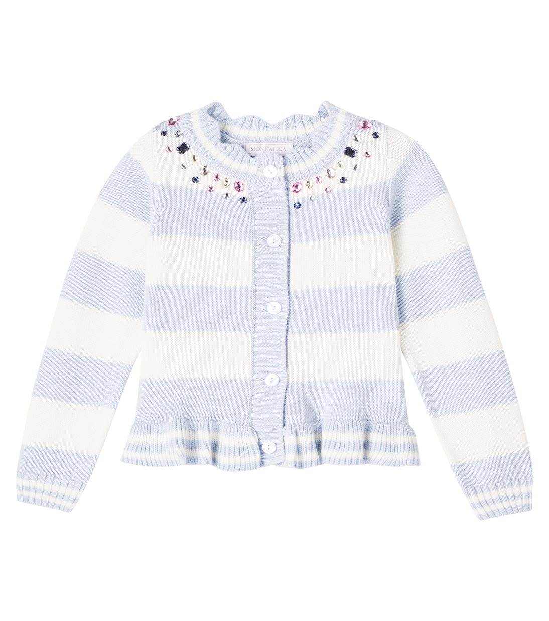 Украшенный полосатый кардиган Monnalisa, Panna+Celeste
Украшенный полосатый кардиган Monnalisa, Panna+Celeste