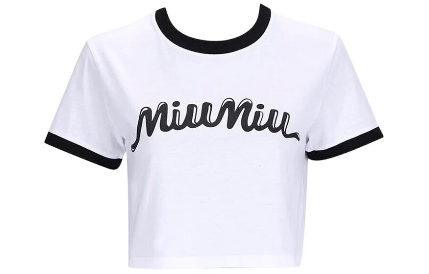 Футболка женская Miu Miu укороченная, белый
Футболка женская Miu Miu укороченная, белый