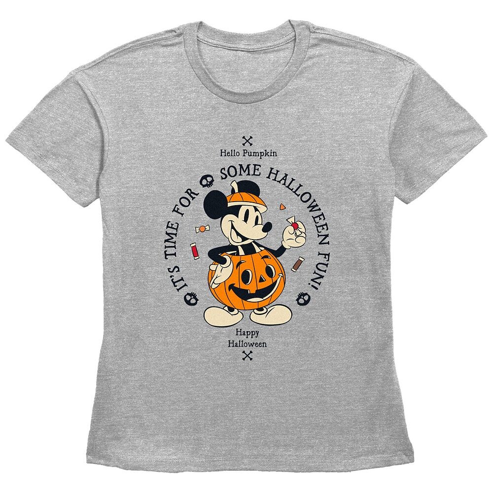 Женская футболка с рисунком Disney's Mickey Mouse Hello Pumpkin, пришло время веселья на Хэллоуин, цвет Heather Gray
Женская футболка с рисунком Disney's Mickey Mouse Hello Pumpkin, пришло время веселья на Хэллоуин, цвет Heather Gray