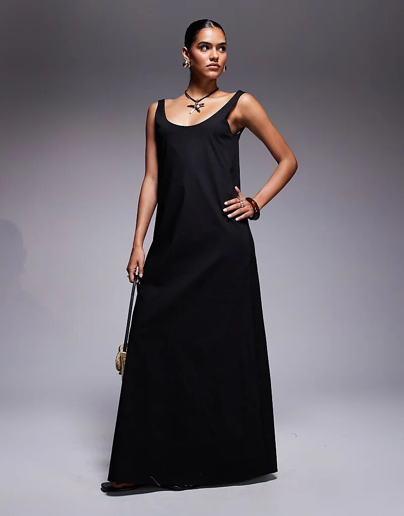 Платье-трапеция макси Fashionkilla из поплина с круглым вырезом черного цвета
Платье-трапеция макси Fashionkilla из поплина с круглым вырезом черного цвета