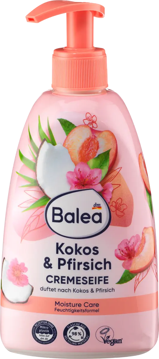 Крем-мыло персиковое Кокос 500мл Balea
Крем-мыло персиковое Кокос 500мл Balea