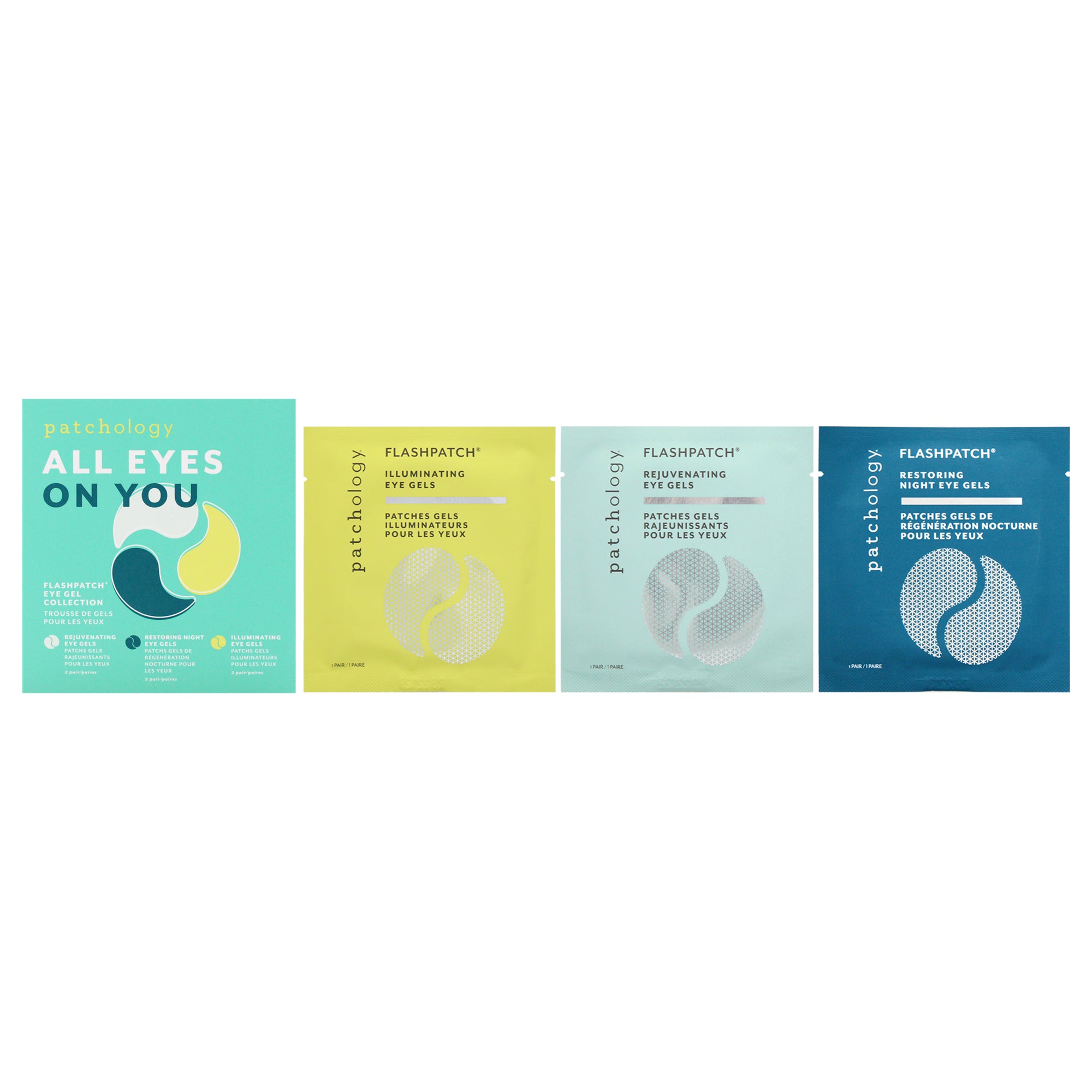 Коллекция гелей для век All Eyes On You Flashpatch от Patchology для унисекс - 6 пар: 2 пары гелей для век - омолаживающие, 2 пары гелей для век - восстанавливающие ночные, 2 пары гелей для век - придающие сияние Patchology, Medium
Коллекция гелей для век All Eyes On You Flashpatch от Patchology для унисекс - 6 пар: 2 пары гелей для век - омолаживающие, 2 пары гелей для век - восстанавливающие ночные, 2 пары гелей для век - придающие сияние Patchology, Medium