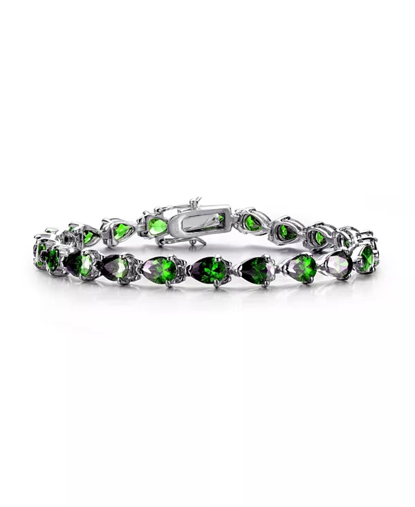 Теннисный браслет из белого золота с цветными кубическими цирконами грушевидной формы Rachel Glauber, green
Теннисный браслет из белого золота с цветными кубическими цирконами грушевидной формы Rachel Glauber, green