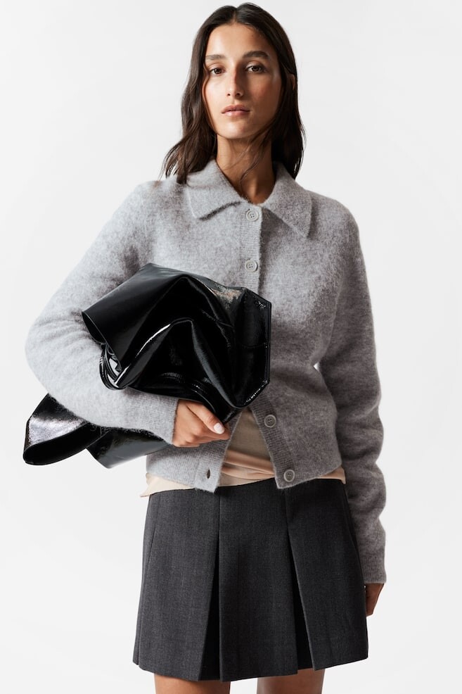 Кардиган с воротником & Other Stories, серый 
Кардиган с воротником & Other Stories, серый