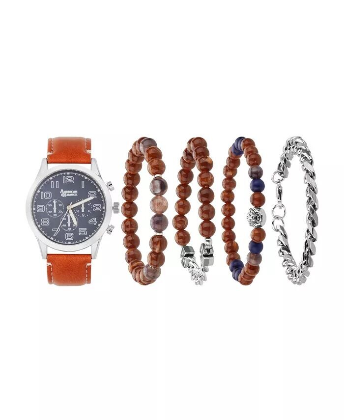 Мужские кварцевые часы с полиуретановым ремешком цвета коньяка, 44 мм American Exchange
Мужские кварцевые часы с полиуретановым ремешком цвета коньяка, 44 мм American Exchange