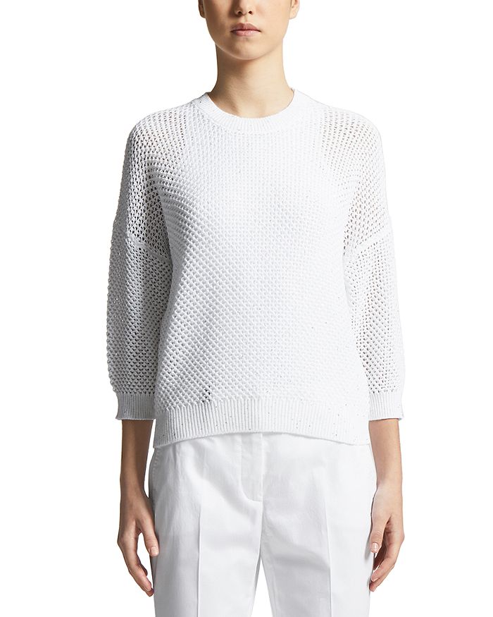 Открытый вязаный свитер с рукавом 3/4 Peserico, белый
Открытый вязаный свитер с рукавом 3/4 Peserico, белый