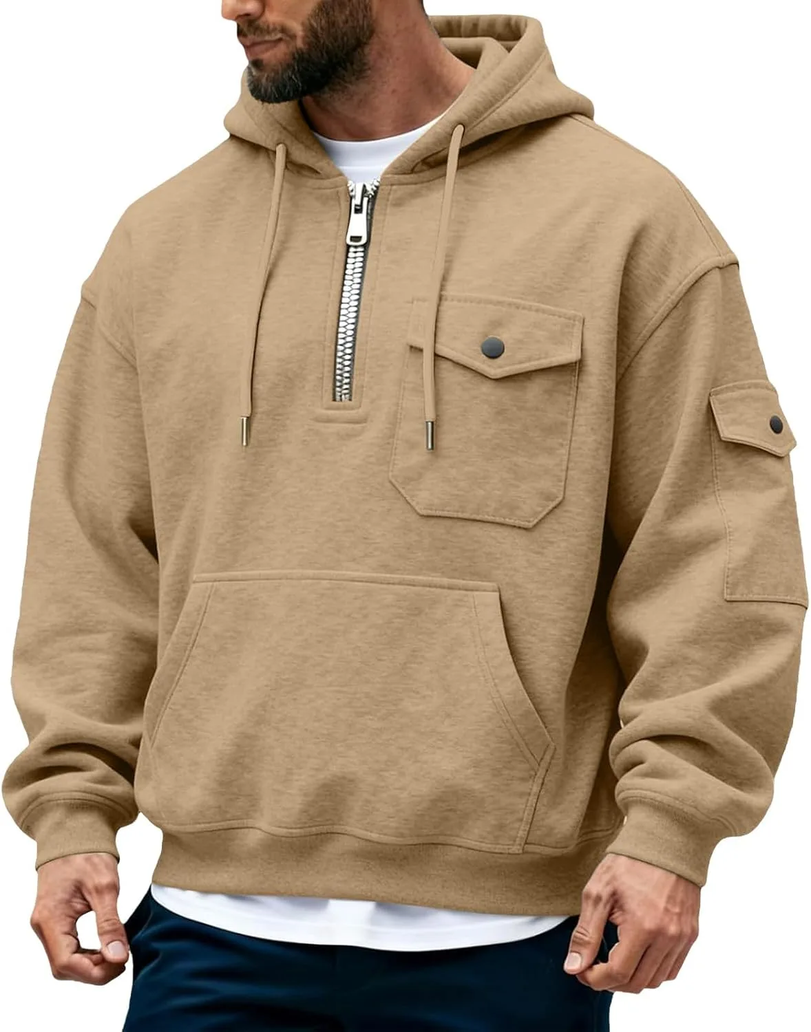 Толстовка с капюшоном Quarter Zip для мужчин Big And Tall, тактическая, с карманами
Толстовка с капюшоном Quarter Zip для мужчин Big And Tall, тактическая, с карманами