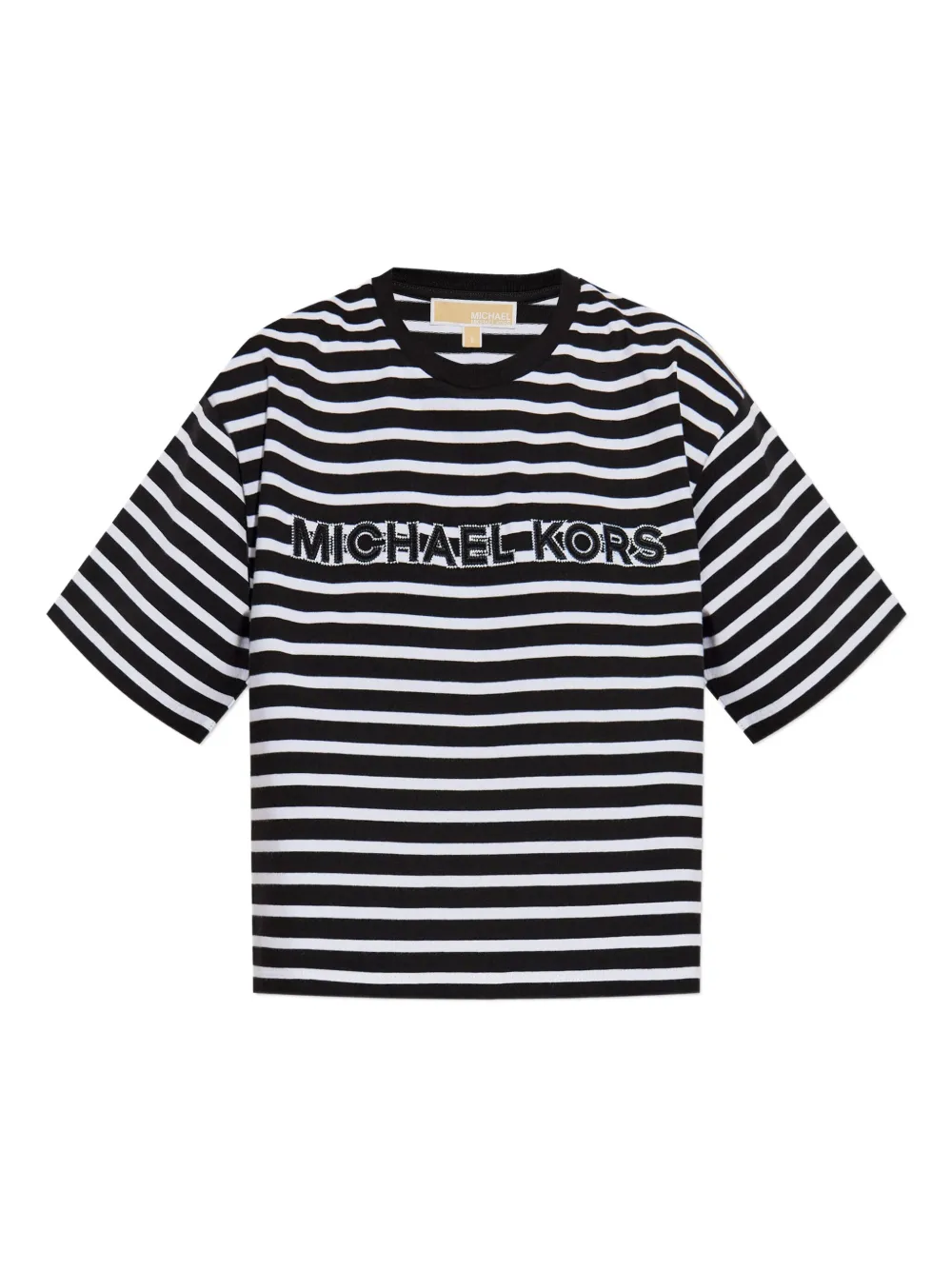 Полосатая футболка с нашивкой-логотипом Michael Michael Kors, черный
Полосатая футболка с нашивкой-логотипом Michael Michael Kors, черный