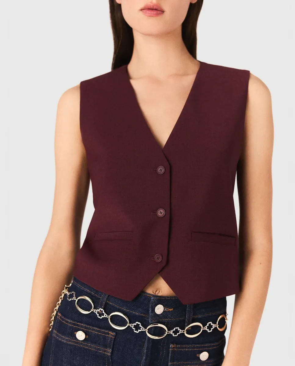 Женский жилет к костюму Maje, бордовый
Женский жилет к костюму Maje, бордовый