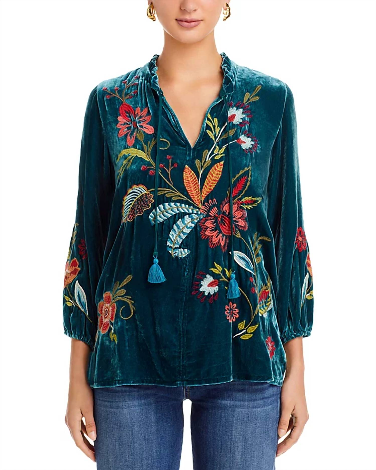 Блузка Isabella Velvet Field в насыщенном цвете морской волны Johnny Was, Deep Teal
Блузка Isabella Velvet Field в насыщенном цвете морской волны Johnny Was, Deep Teal