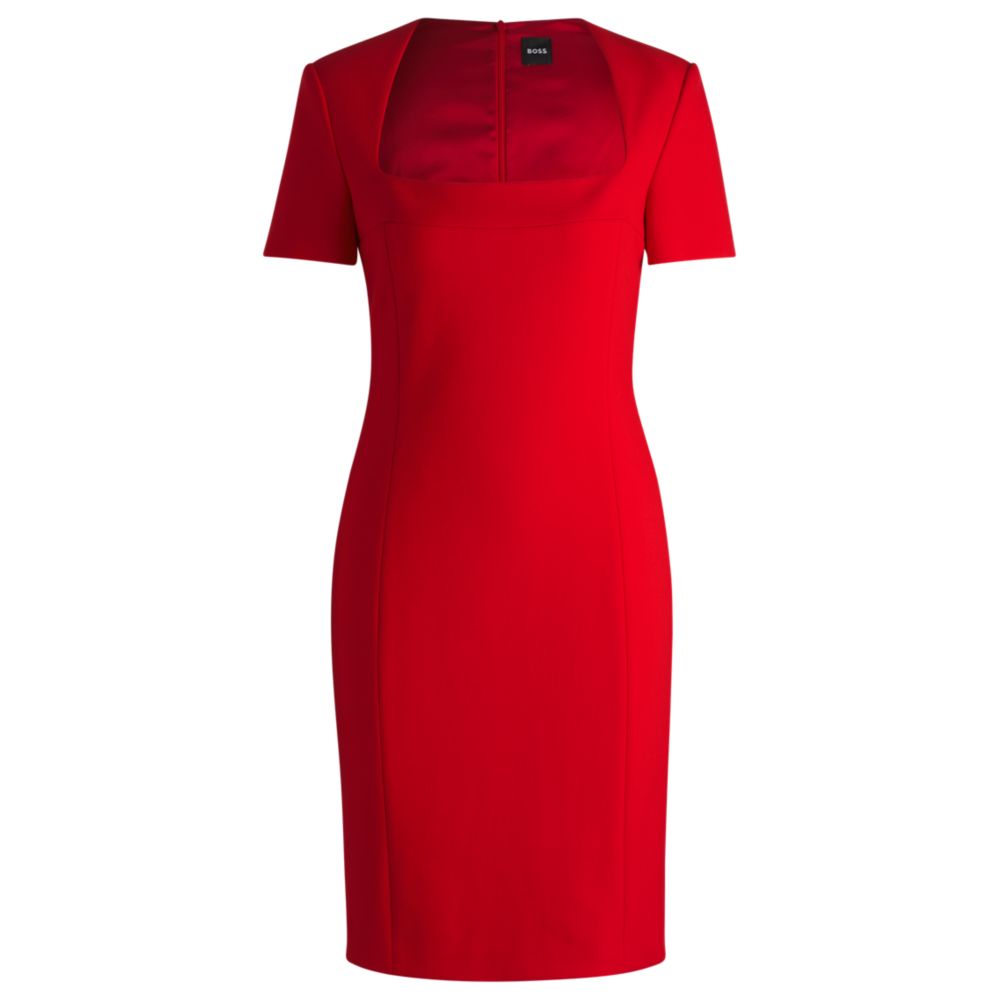 Платье облегающего кроя с квадратным вырезом из эластичного материала BOSS, красный
Платье облегающего кроя с квадратным вырезом из эластичного материала BOSS, красный