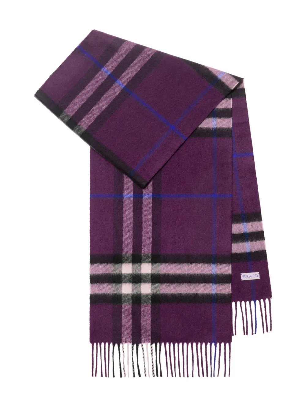 Кашемировый шарф в клетку BURBERRY, фиолетовый 
Кашемировый шарф в клетку BURBERRY, фиолетовый