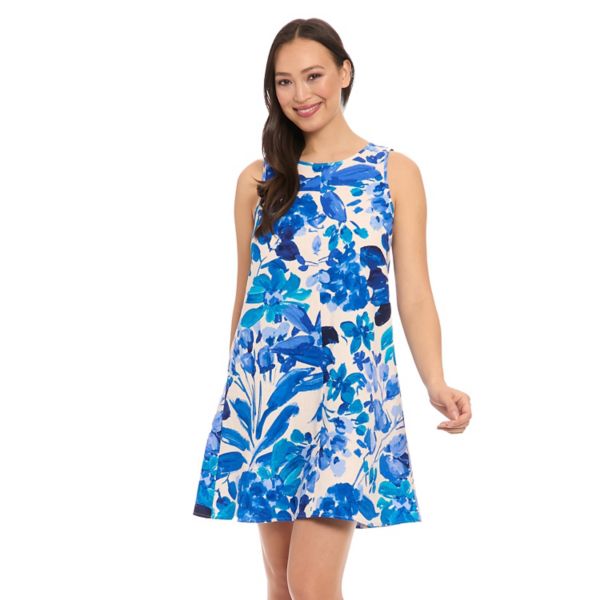 Женское свободное платье-трапеция без рукавов London Times, мультиколор 
Женское свободное платье-трапеция без рукавов London Times, мультиколор