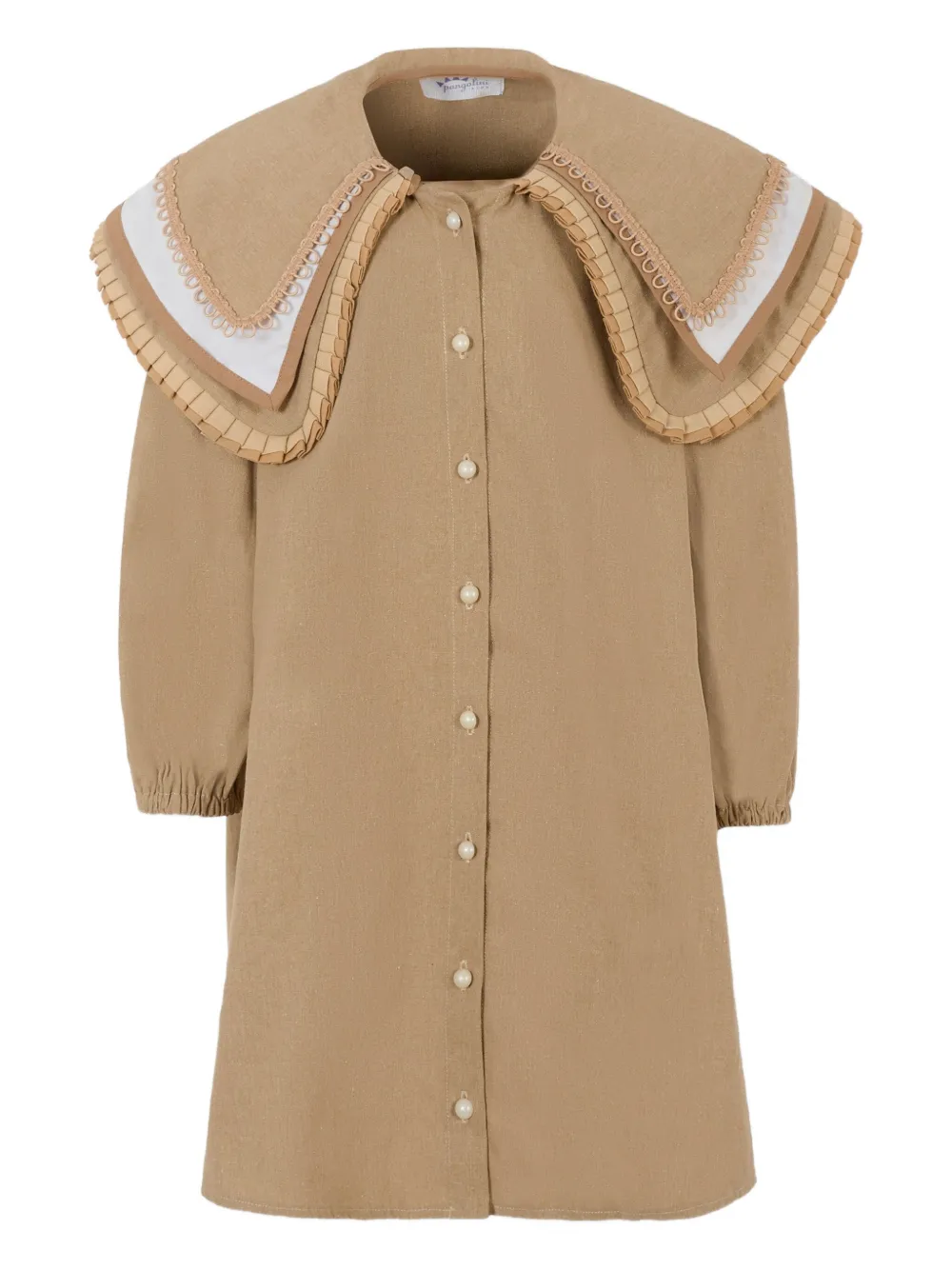 Платье с воротником Питер Пэн и оборками Pangolini Kids, коричневый
Платье с воротником Питер Пэн и оборками Pangolini Kids, коричневый