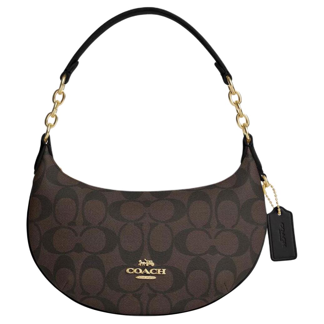 COACH Пэйтон холщовая с кожаной отделкой маленькая женская сумка через плечо золотистая коричневая черная
COACH Пэйтон холщовая с кожаной отделкой маленькая женская сумка через плечо золотистая коричневая черная