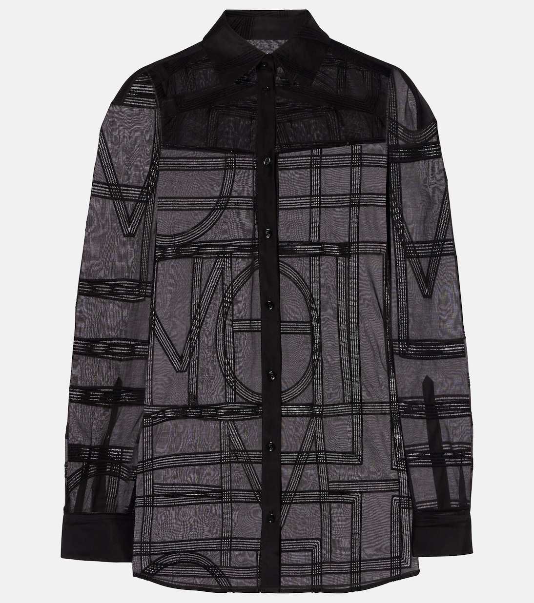 Вышитая рубашка из хлопка и шёлка вуаль Toteme, черный
Вышитая рубашка из хлопка и шёлка вуаль Toteme, черный