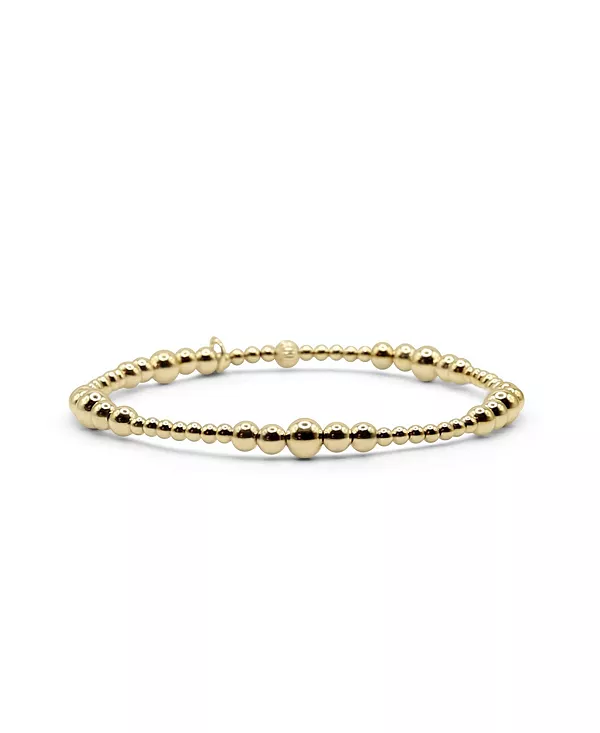 Не тускнеющий эластичный браслет с шариками из позолоченного золота толщиной 2,5 мм, 4 мм и 5 мм Bowood Lane, gold
Не тускнеющий эластичный браслет с шариками из позолоченного золота толщиной 2,5 мм, 4 мм и 5 мм Bowood Lane, gold