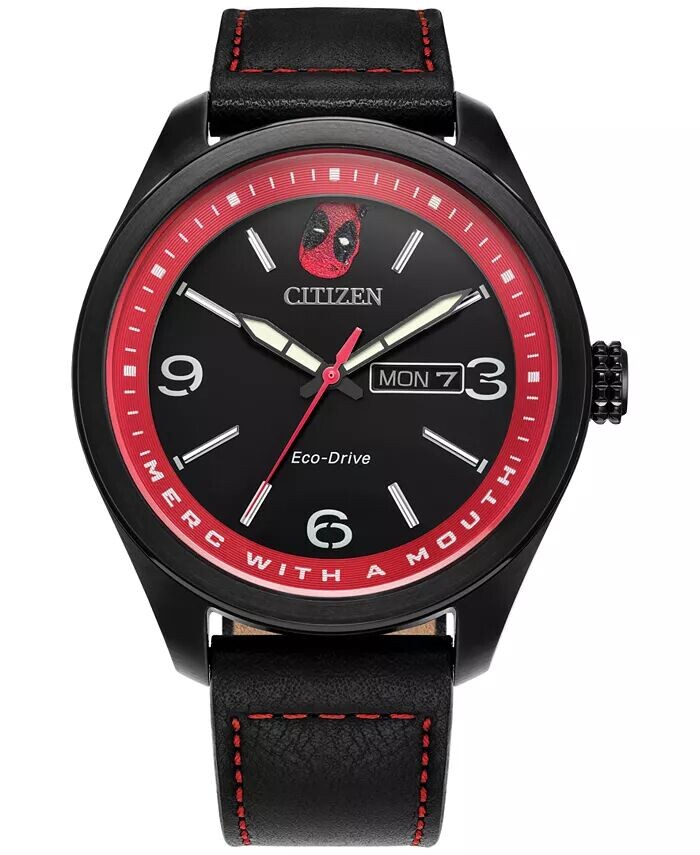 Мужские часы Eco-Drive Marvel Deadpool Returns с черным кожаным ремешком, 43 мм Citizen
Мужские часы Eco-Drive Marvel Deadpool Returns с черным кожаным ремешком, 43 мм Citizen